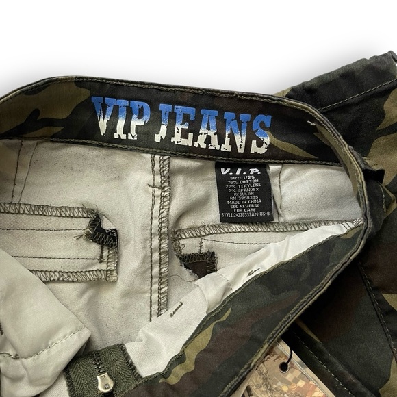 VIP Camo Denim Joggers Juniors 1/25  Adjustable Ankle Zip+Flap Pockets NWT - Picture 11 of 16